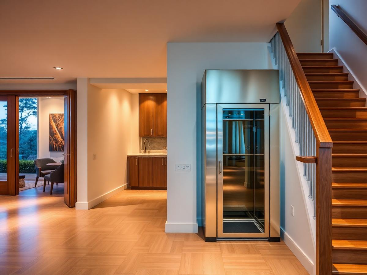 Home elevator installed in a private residence