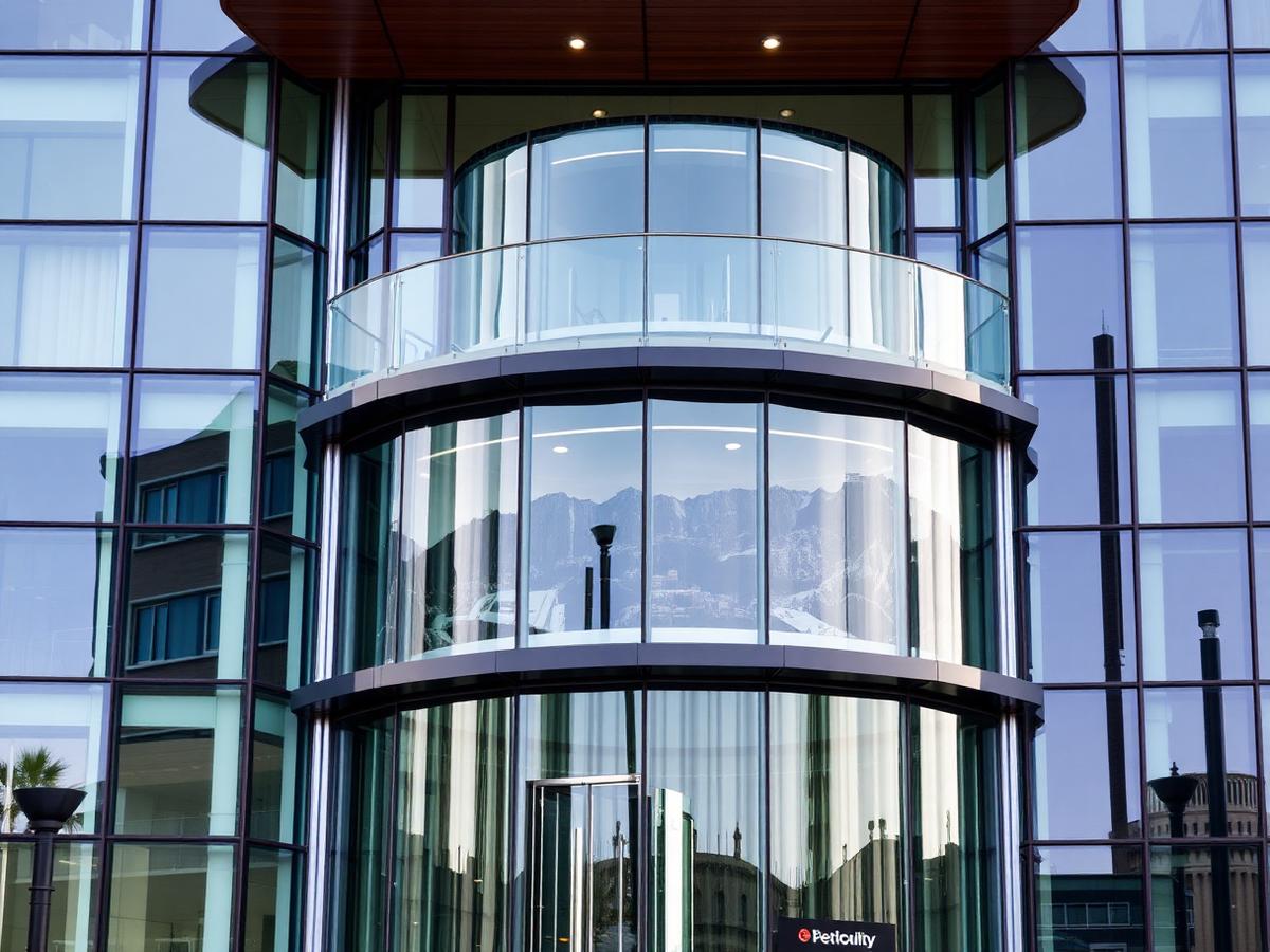 Commercial office building with glass facade